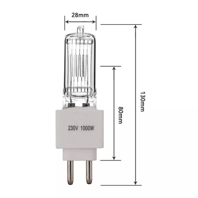 Lâmpada de quartzo halogênio 230 V 1000 W Lâmpada de quartzo halogênio para iluminação de palco