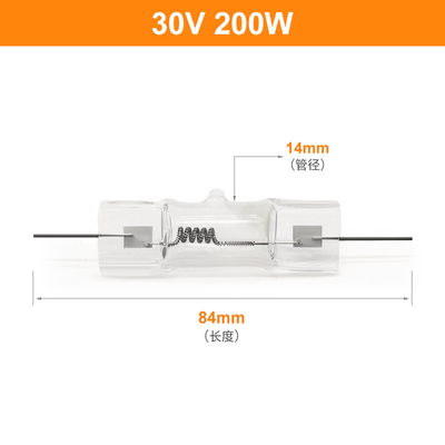 da exposição pequena do halogênio de 30V 200W bulbo de halogênio ótico de quartzo da lâmpada 250W