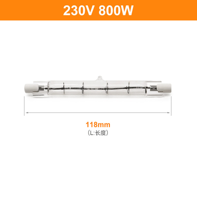 lâmpada linear terminada dobro do halogênio do bulbo de halogênio 118mm de 230V 800W R7s Dimmable