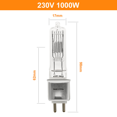 230V bulbo único 3200k terminado GX 9,5 Pin Cap For Ceiling Lights de quartzo de 1000 watts