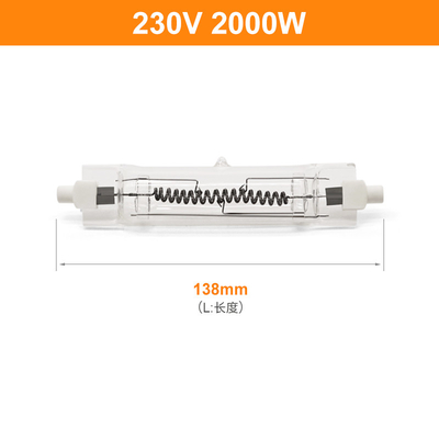 230V 2000 lâmpadas de calor terminadas dobro da ampola R7s do halogênio da lâmpada de quartzo do watt