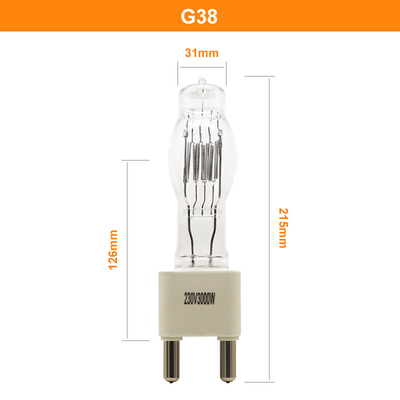 estúdio da fase da luz G38 3200K de 230V 3000W Marine Searchlight Bulbs Boat Halogen