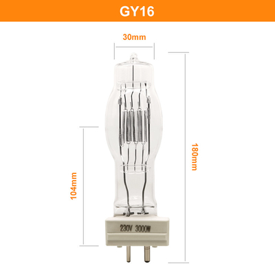 Lâmpada 3200k Marine Searchlight Bulbs With Radiator do halogênio de quartzo de GY16 3000W