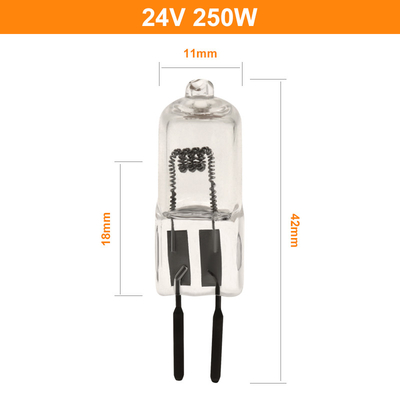 24V fase da lâmpada de projeção do halogênio do bulbo de quartzo de 250 watts que ilumina o soquete de 50hours GY6.35