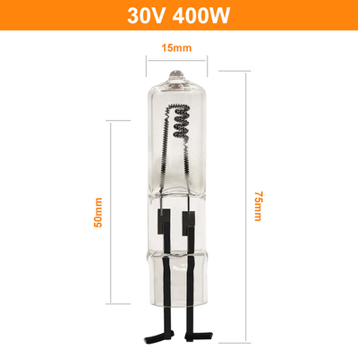 30V bulbo de halogênio 2 Pin Lighting Indicator de quartzo de 400 watts