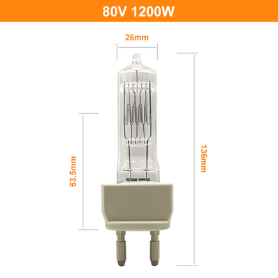 Único bulbo de lâmpada terminado leve 3250k do alogenuro de metal da lâmpada 80v 1200w do halogênio G22