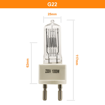 Único watt ótico terminado G9.5 da lâmpada 3200k 230V 1000 da exposição do halogênio