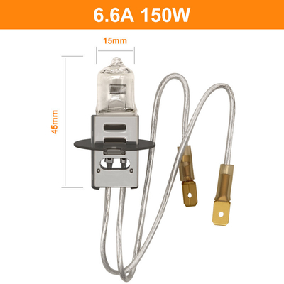 6.6A 150 aeródromo masculino do conector fêmea dos lúmens 2400lm PK30d JIF J1/83 do bulbo de halogênio de quartzo do watt