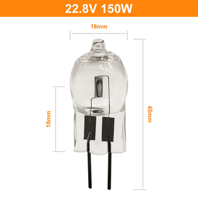 Ampola da sala de operações da lâmpada de halogênio de tungstênio 150w de quartzo do Bi-Pin G6.35 22.8V