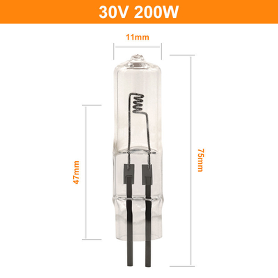 tipo ótico da inserção de Pin Halogen Bulb Small Bead da lâmpada dois da exposição do halogênio de 30V 200W
