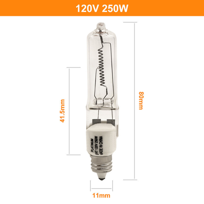 bulbo de halogênio Jd da extremidade de 120V 250W único E11 Mini Candelabra Instrument Lamp