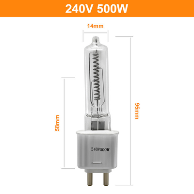 Lâmpada de calor alta 240v do infravermelho do halogênio G9.5 dos lúmens da lâmpada de quartzo de T4 500w
