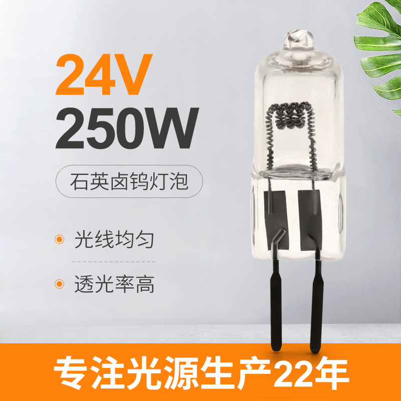 24V fase da lâmpada de projeção do halogênio do bulbo de quartzo de 250 watts que ilumina o soquete de 50hours GY6.35